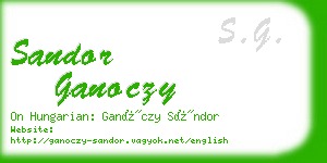 sandor ganoczy business card